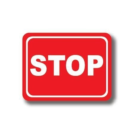 Ergomat 24in x 18in RECTANGLE SIGNS - Stop DSV-SIGN 432 #0322 -UEN